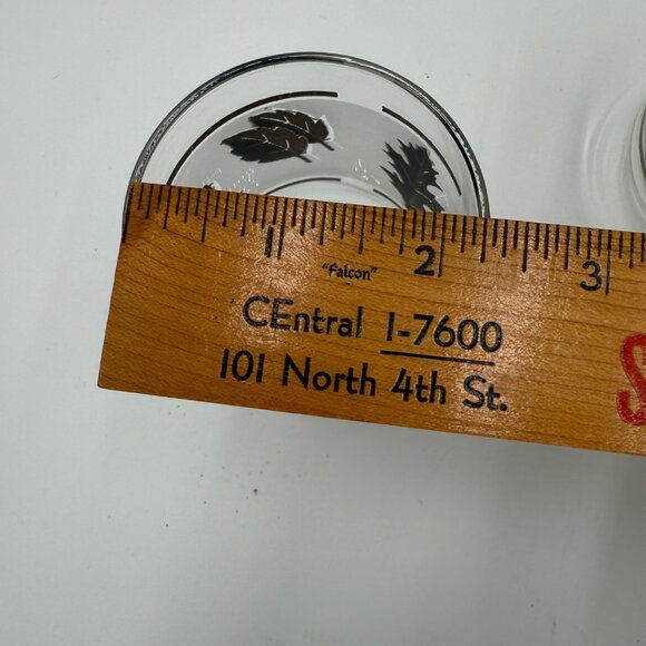 Vintage Libbey Silver Leaf Frosted Glass Set of 8 Mid Century Modern Style 3” - Picture 7 of 8